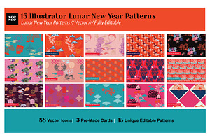15 Vector Lunar New Year Patterns