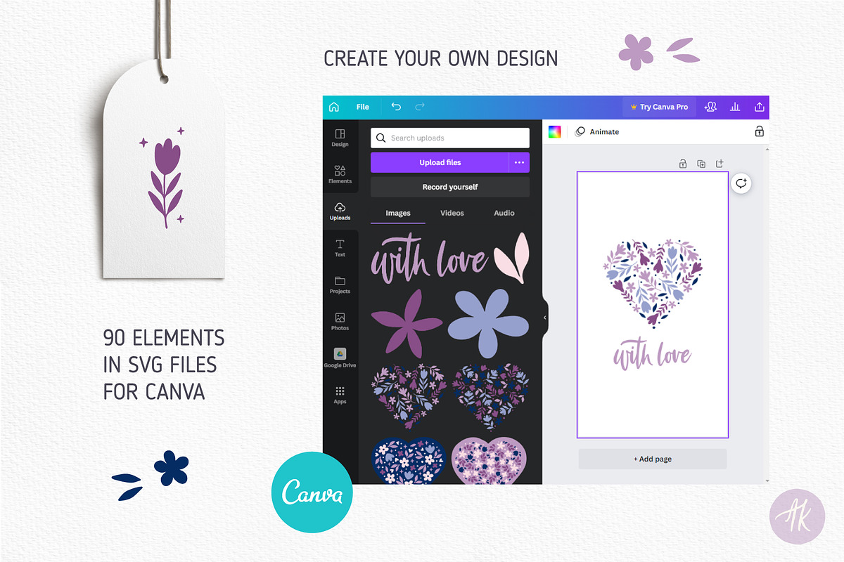 Floral Hearts Vector Clipart Set, an Object Graphic by Alena Koval (Photo 10 of 12)