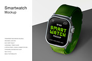 Smartwatch Mockup, a Wearable Device Mockup by Jiwstudio (Thumbnail 1 of 6)
