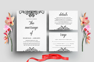 Floral Wedding Invitation Set