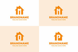 Letter M N O P Home Modern Logo Set, a Branding & Logo Template by Pray Art Design Studio