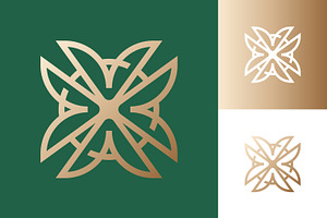 Elegant Gold Geometric Floral Logo, a Branding & Logo Template by Signatoro