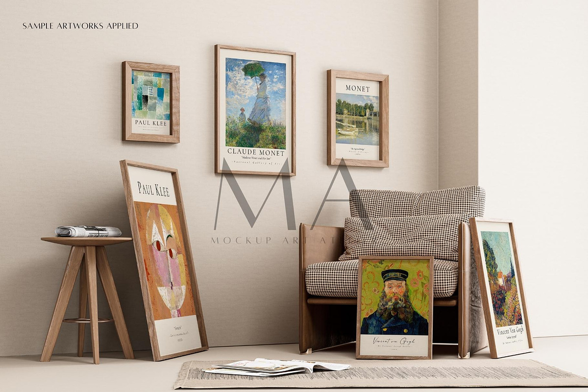 24 Vintage Frame Mockup Bundle, a Household Mockup by Mockup Art Atelier (Photo 13 of 28)