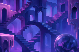 Neon Illusion Architecture, an Abstract Photo by DuoFankaar