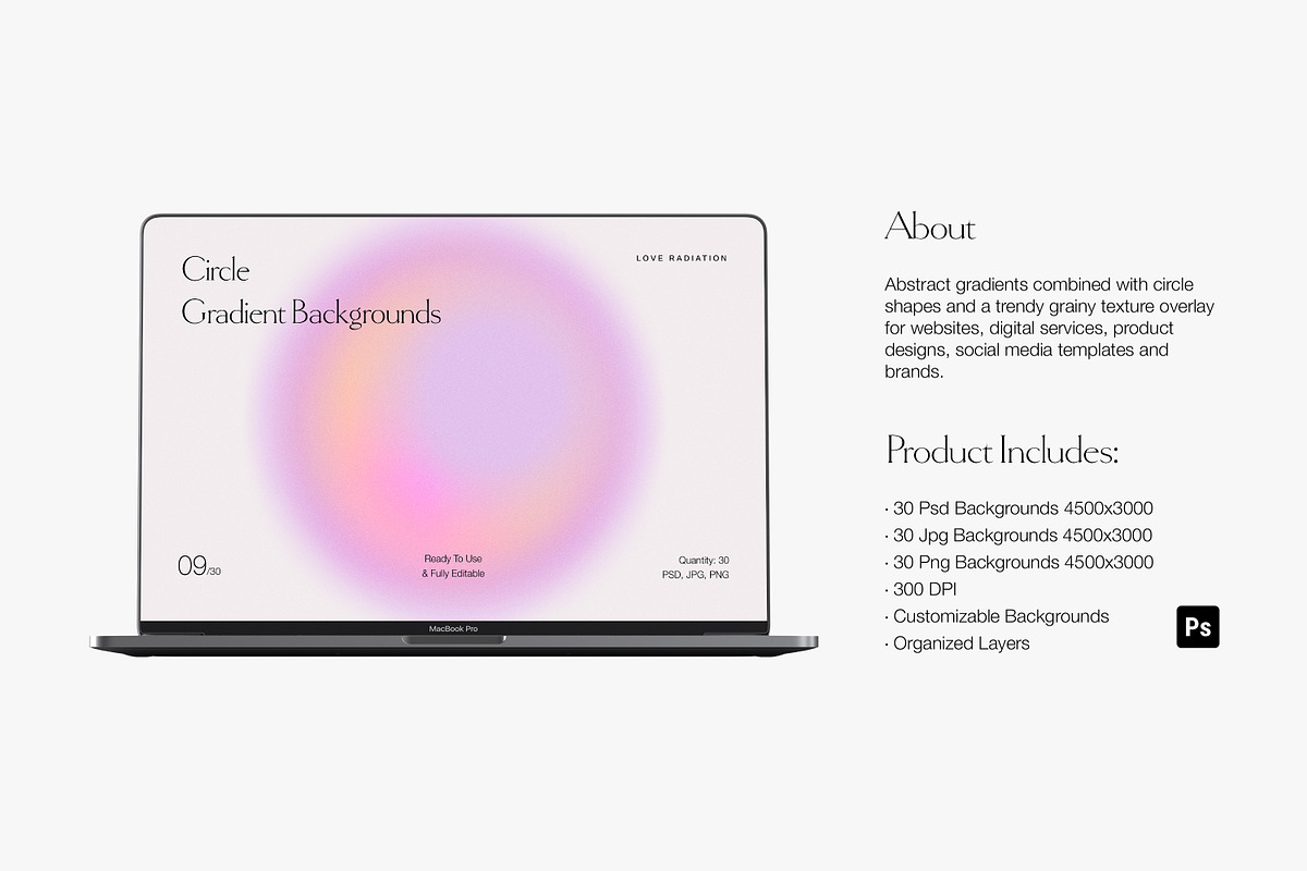 Circle Grainy Gradient Backgrounds, an Object Graphic by Love Radiation Studio (Photo 3 of 18)