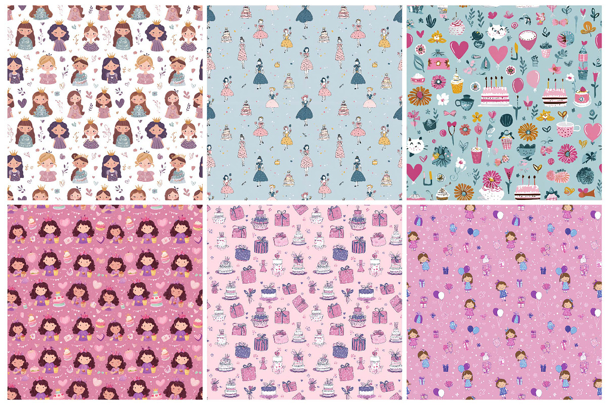 Girls Birthday Pattern, an Illustration by DreamPrint404 (Photo 2 of 5)