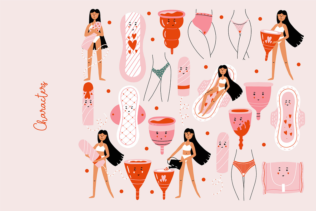 Cool Period Graphics, a Healthcare Illustration by AnkaDrozd (Photo 3 of 8)
