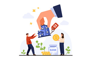 Buying House Real Estate Investment, a Finance Illustration by Flashvector