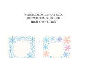 Snowflake Border Clipart Set, a Decorative Illustration by Pati Charm Studio (Thumbnail 5 of 8)