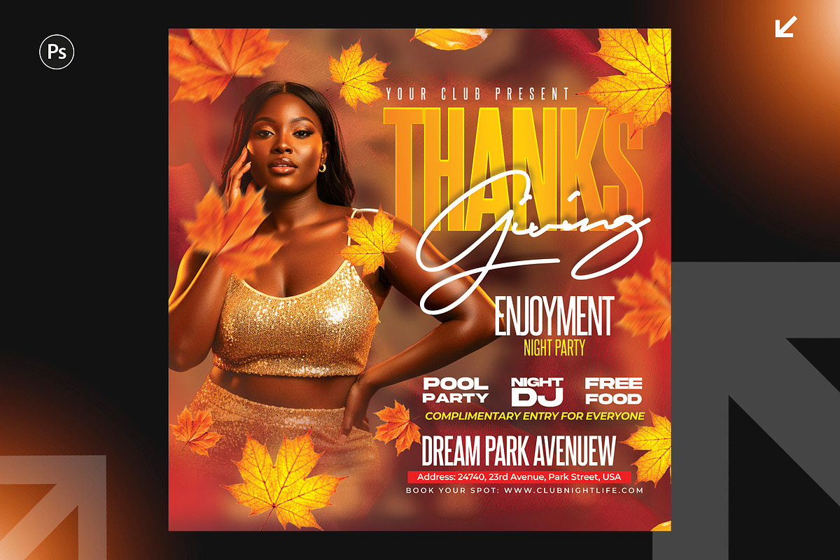 Thanksgiving Flyer Bundle – 8 PSD, a Flyer Template by Shajib Shikder (Photo 9 of 9)