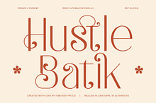 Hustle Batik Elegant Display Serif