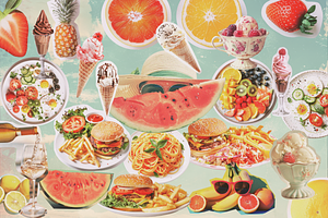 Retro Summer Collage Elements