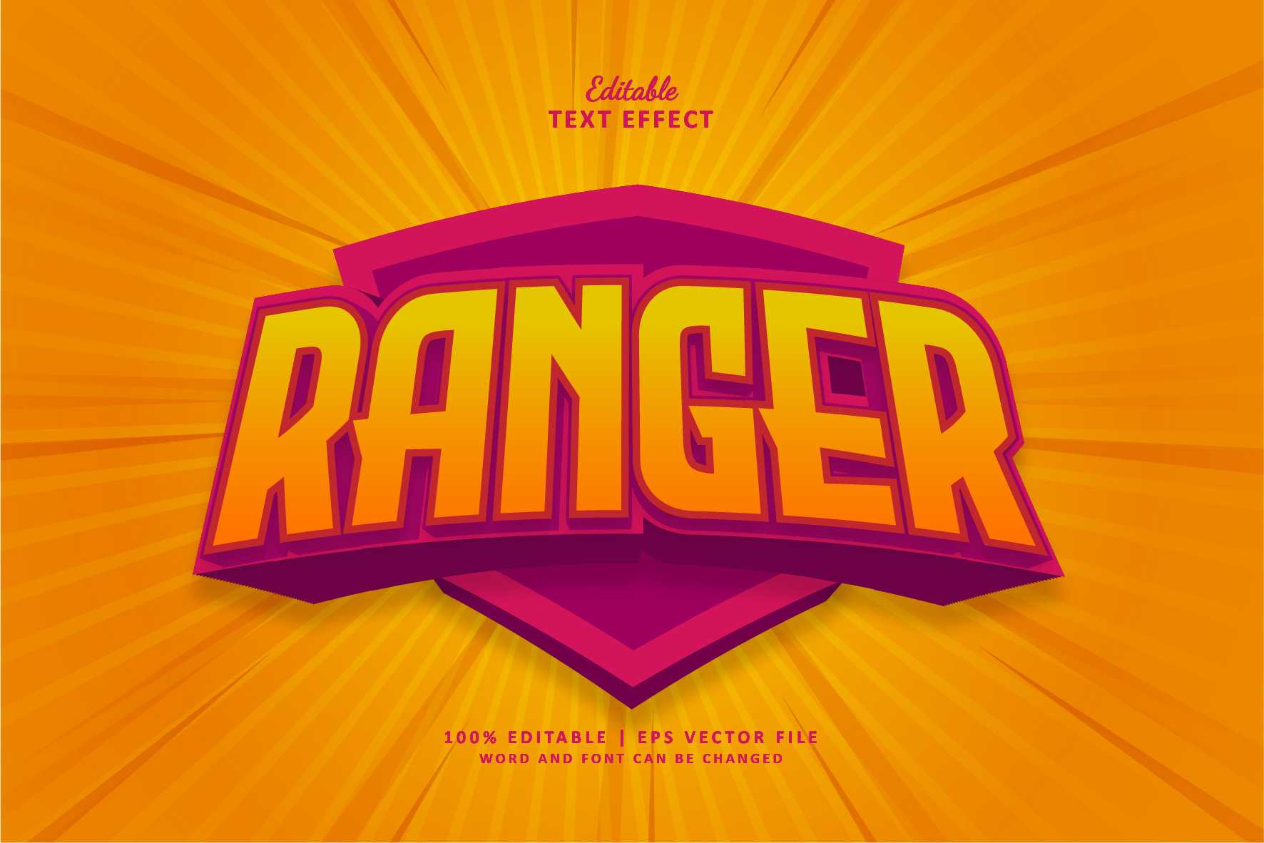 Text Effect Ranger Logo Game, a Layer Style Add-On by Navy Graphic