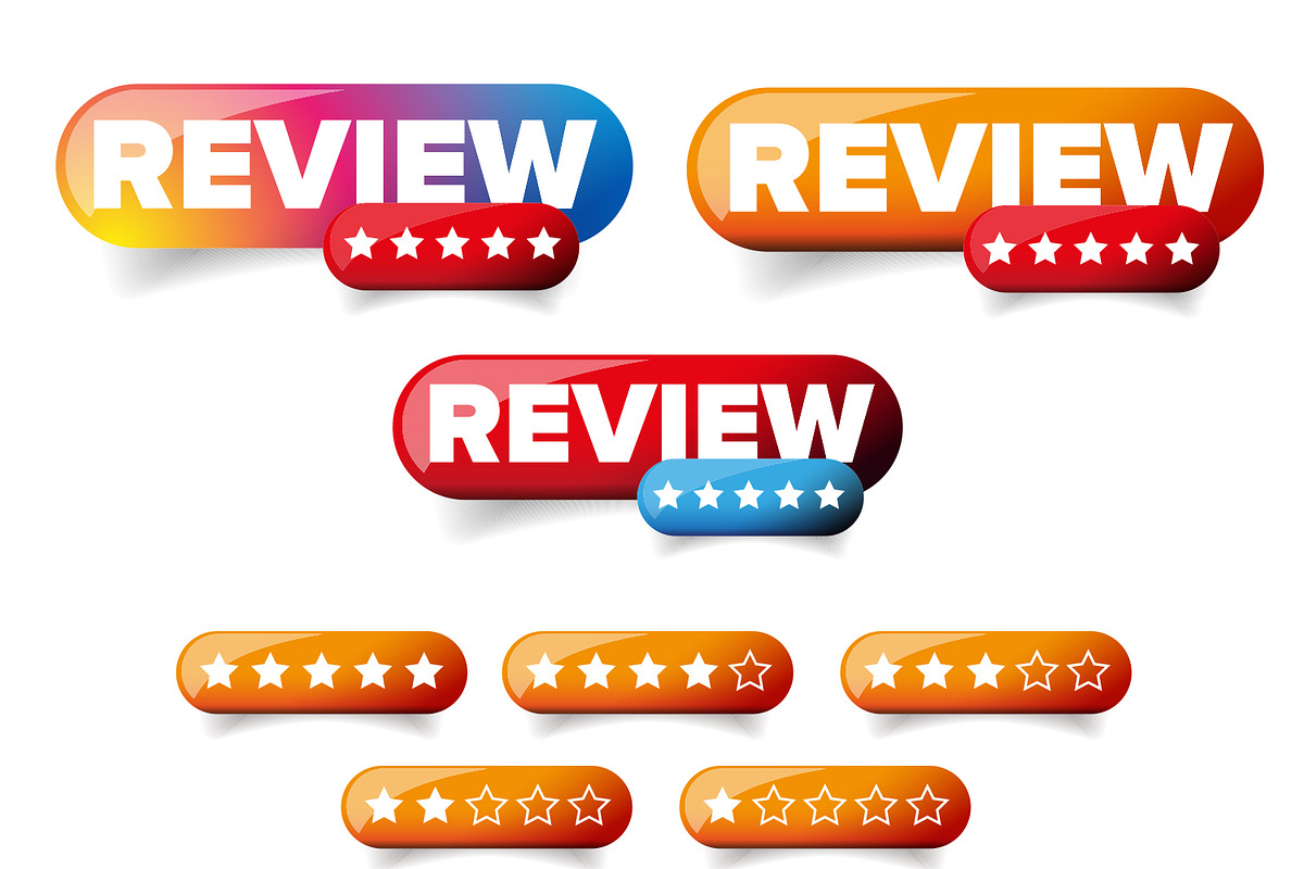 Review web button set, a Templates & Theme by Lin´s