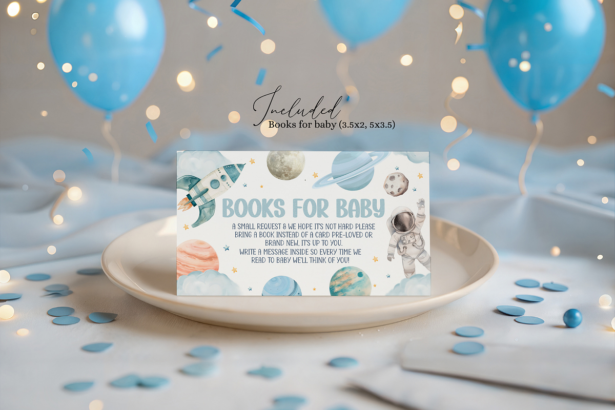 Houston We Have A Boy Invitation Set, a Templates & Theme by Digital_Mind (Photo 5 of 6)