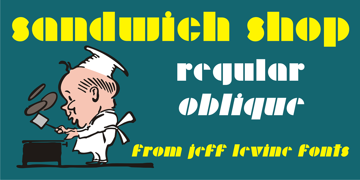 Sandwich Shop JNL, a Sans Serif Font by Jeff Levine Fonts