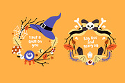 Spooky Halloween wreaths designs set, a Seasonal Illustration by PaperTrident (Thumbnail 3 of 16)