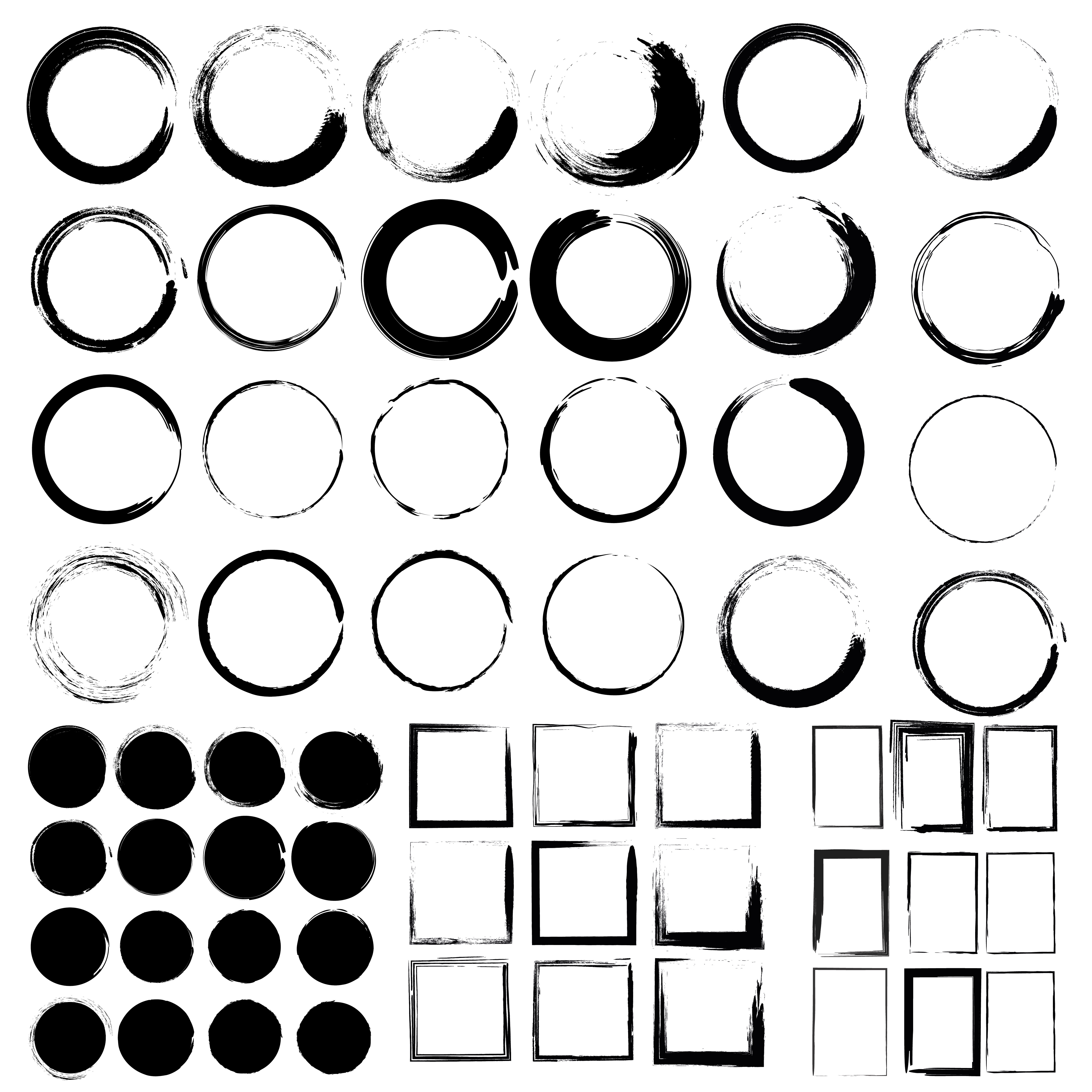 Vector set of grunge circle, a Decorative Illustration by Drum-magic