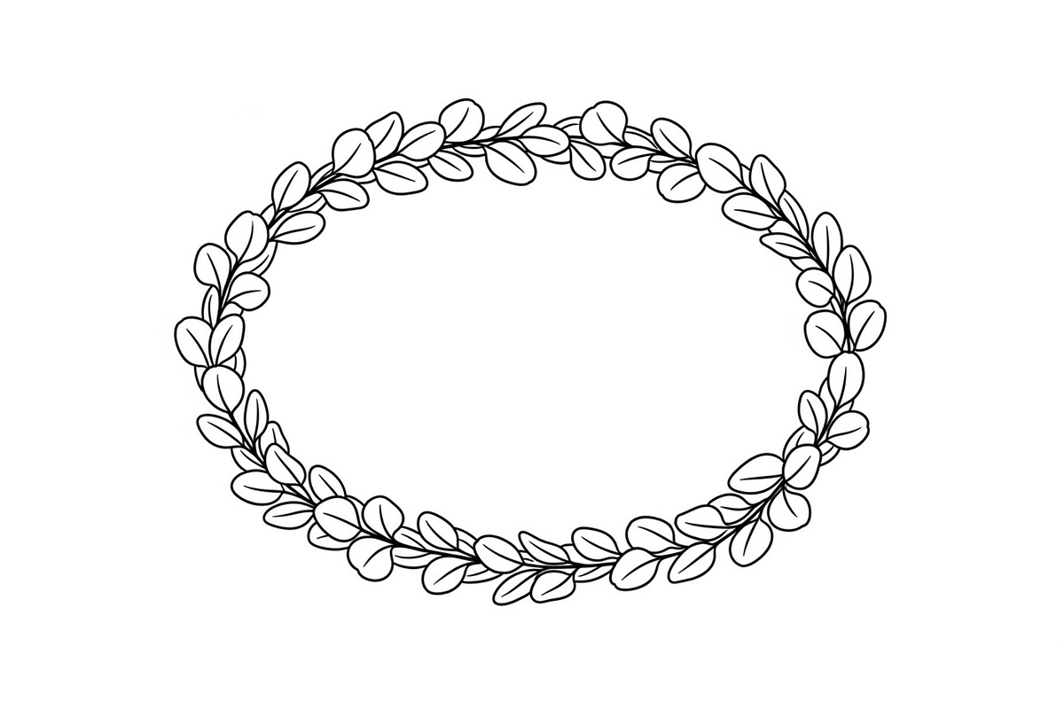 Botanical Oval Wreath Frame Bundle, an Illustration by Designer_Momina (Photo 15 of 51)