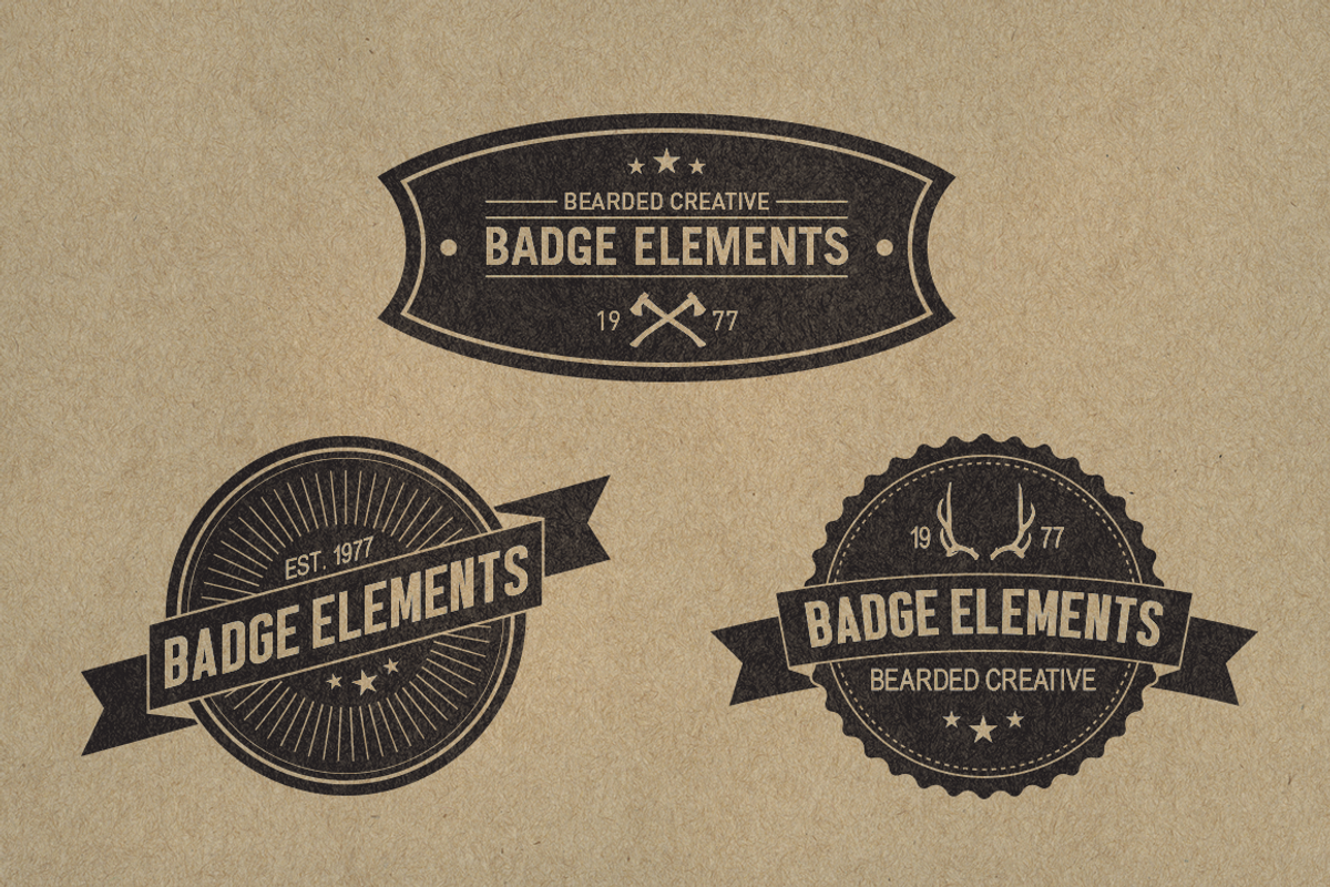Vintage Badges - 7 Pack, an Object Graphic by Bearded Creative (Photo 4 of 5)
