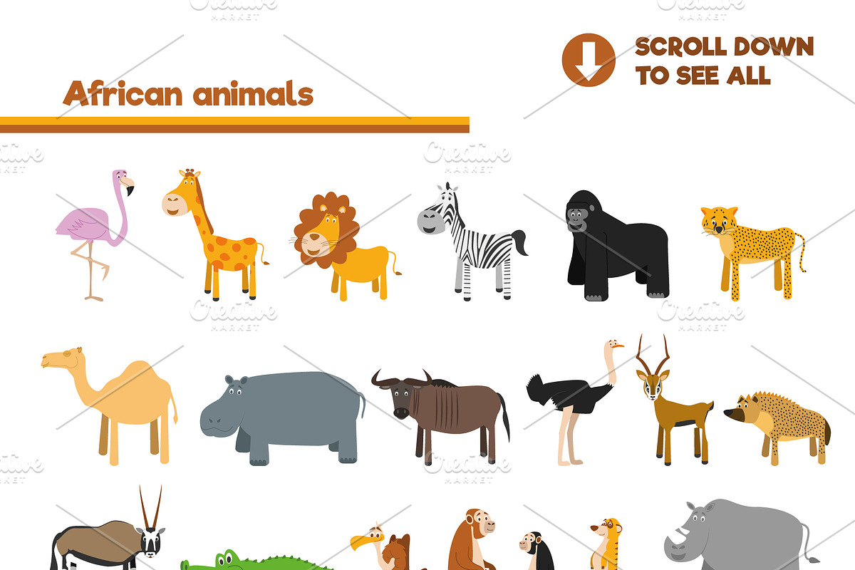 92x Animals in cartoon style BIG SET, an Animal Illustration by asantosg (Photo 2 of 2)