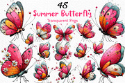 Whimsical Summer Butterfly Clipart, an Illustration by Craft Nest (Thumbnail 1 of 12)