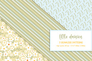 Digital Paper Pack Little Daisies, a Pattern Graphic by Akwadesign (Thumbnail 2 of 7)