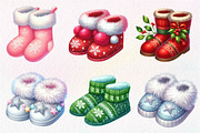 Christmas Slipper Clipart, an Illustration by Dream Creation (Thumbnail 6 of 7)