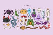 Hand Drawn Cute Halloween Stickers, a Seasonal Illustration by Kristina Chistiakova (Thumbnail 2 of 3)