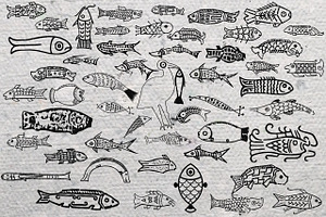 177 Fish Stamp Brushes Procreate