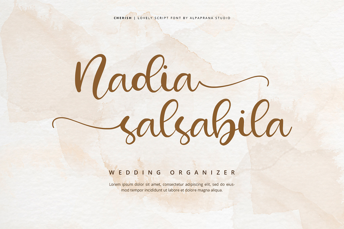 Cherish - Script Font, a Script Font by Alpaprana (Photo 3 of 13)