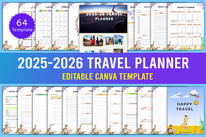 2025-2026 Travel Planner Canva, a Stationery Template by Designmela01