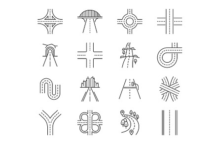Highway crossroad, street road, a Transportation Illustration by Vector Tradition
