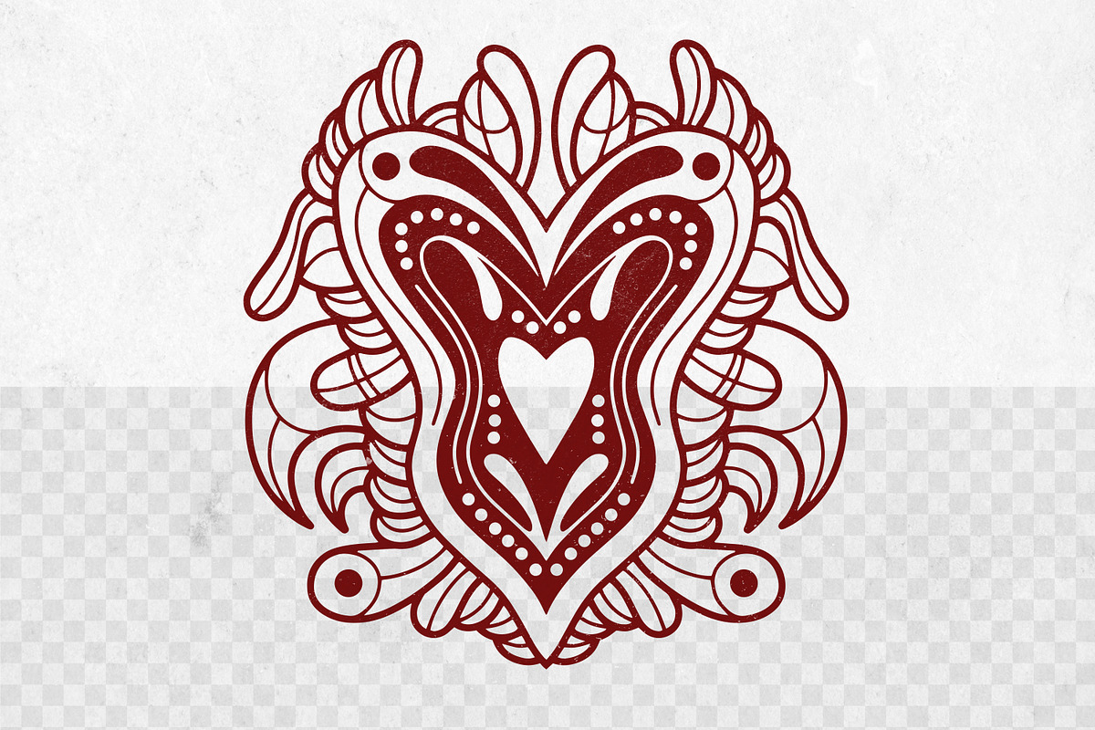 Ornamental Heart Hand Drawn, a Decorative Illustration by Tekuni (Photo 3 of 13)