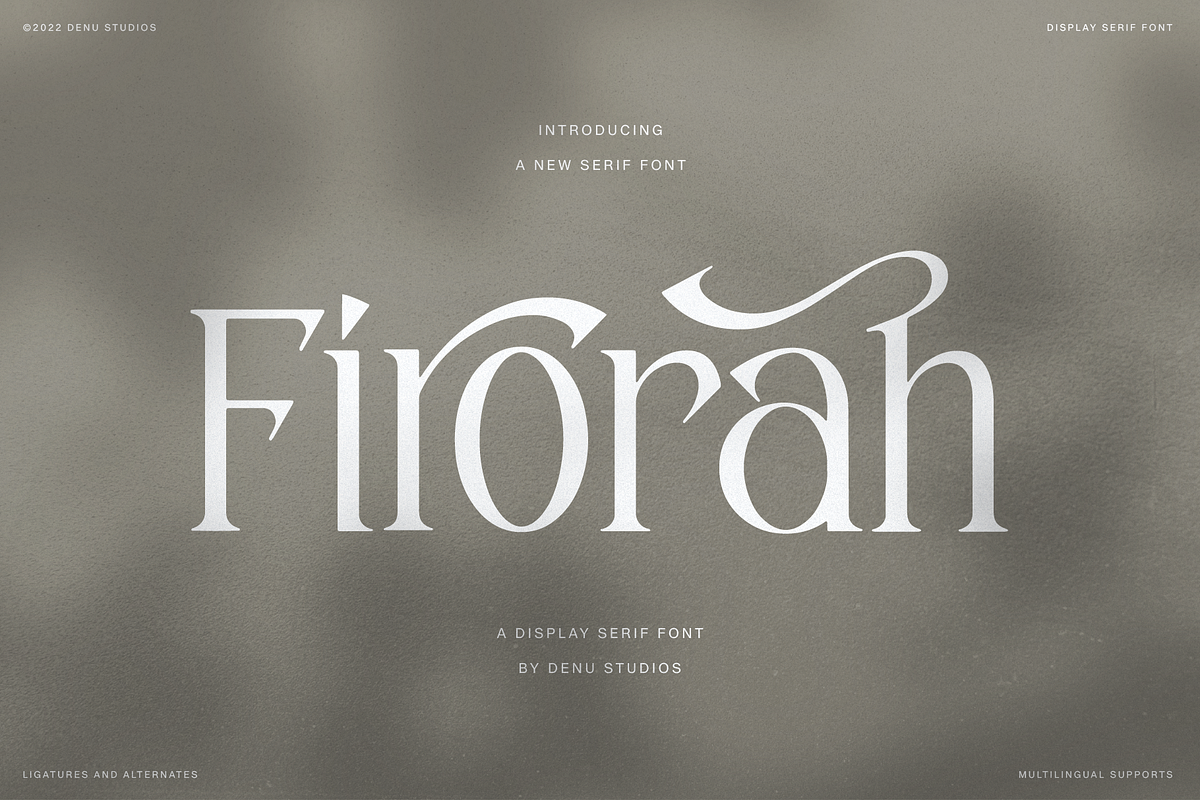 Firorah | Display Serif Font, a Serif Font by Denustudios (Photo 1 of 11)
