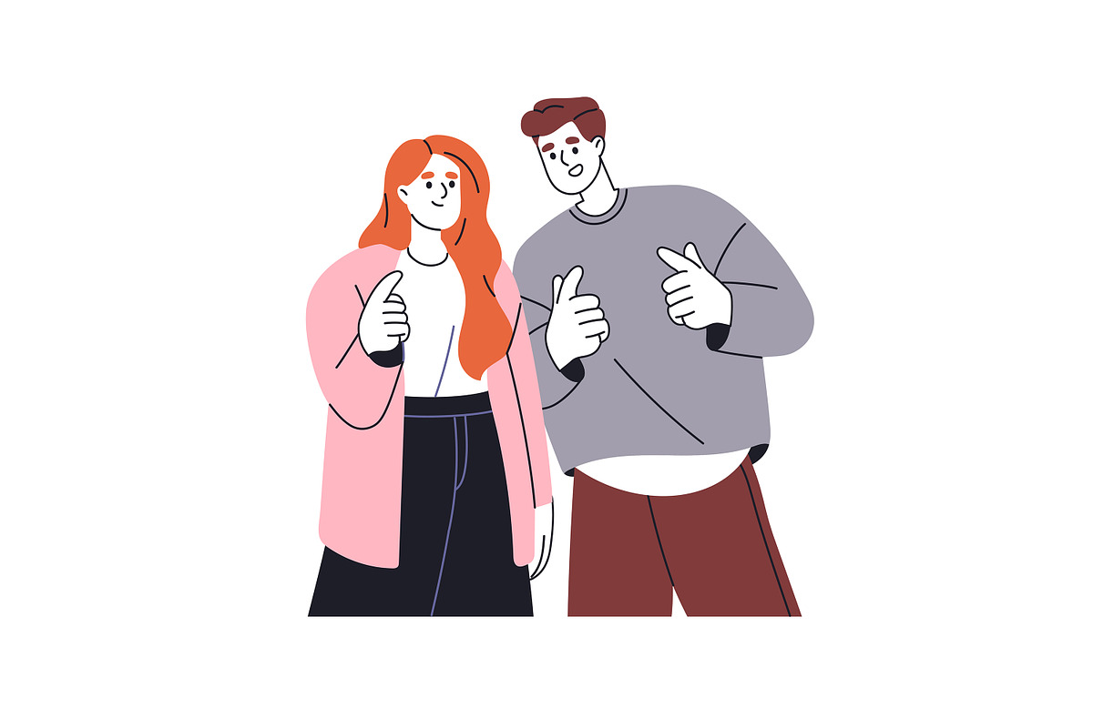 Happy people point at you set, a Person Illustration by PaperTrident (Photo 7 of 12)