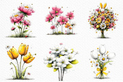 Whimsical Easter Flowers Clipart Png, an Illustration by Craft Nest (Thumbnail 3 of 11)
