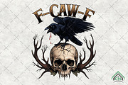 F Caw F PNG Halloween Gothic Crow, an Illustration by Craft Nest (Thumbnail 1 of 5)