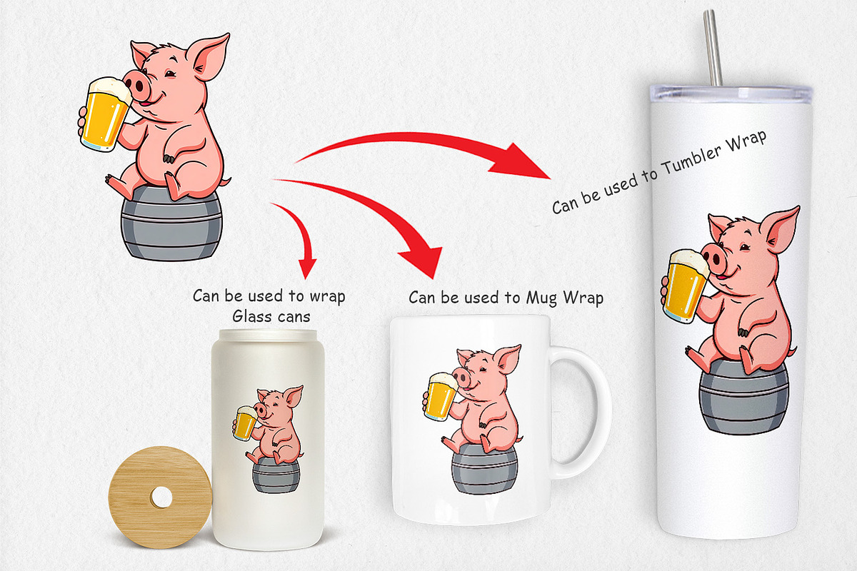 Pig Beer Day Clipart, a Graphic by Artnoy (Photo 4 of 5)
