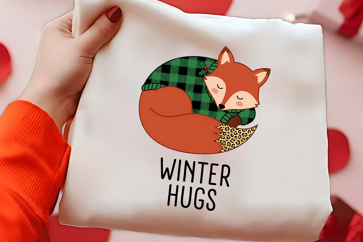 Winter Hugs Christmas Fox PNG Design, a Seasonal Illustration by CrexoraLab (Photo 2 of 4)