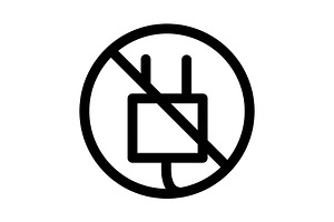No Power Plug icon, an Outline Icon by Sumberpangan