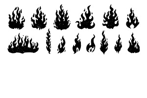 Hand Drawn Fire Flames