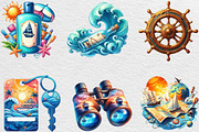 Cruise Adventure Summer Clipart, an Illustration by Black Bird Studio (Thumbnail 4 of 6)
