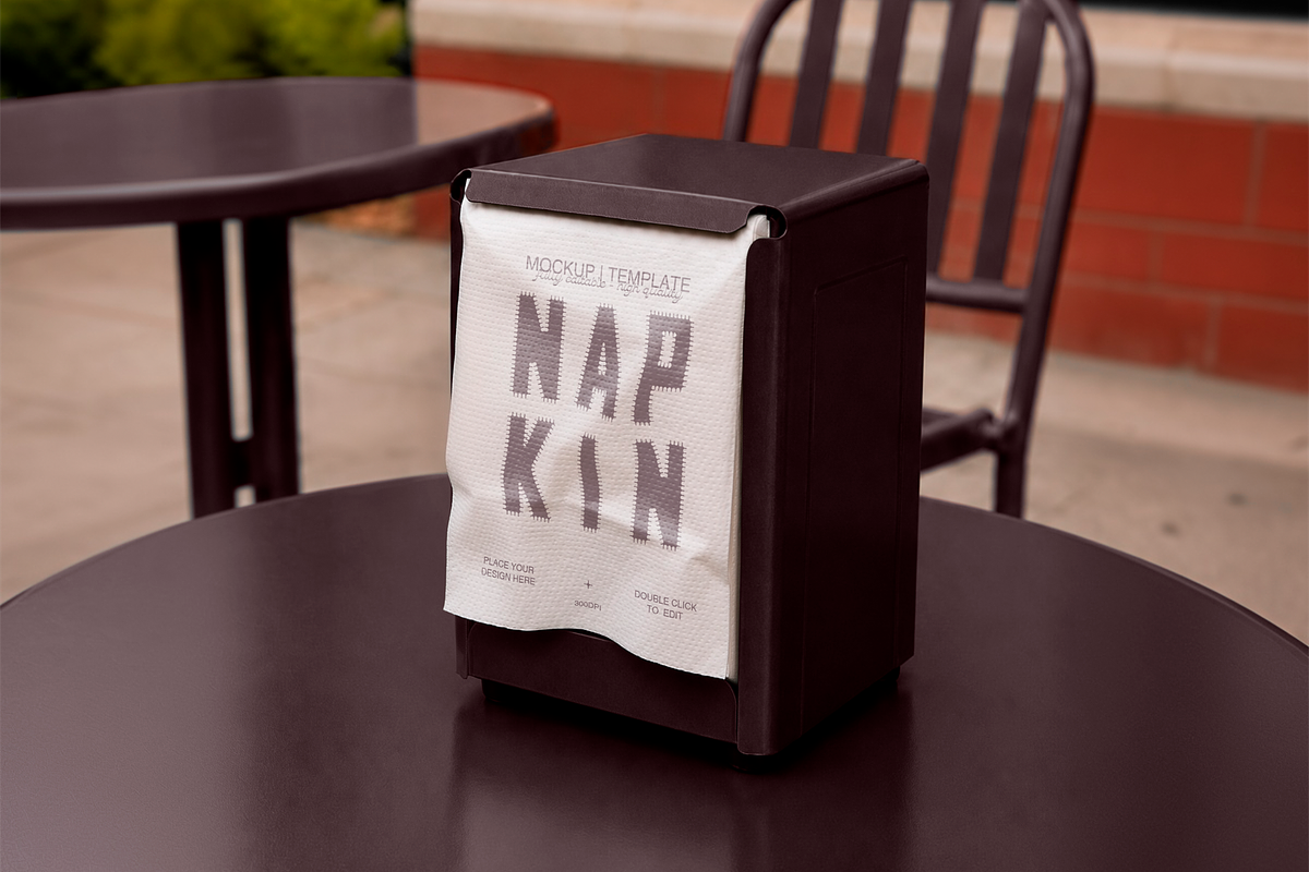 Cafe Napkin Dispenser Mockup, an Advertising Mockup by The Rose Project (Photo 2 of 3)