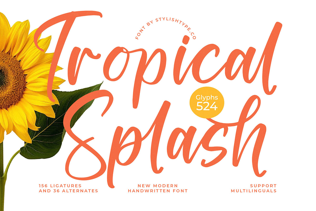 Tropical Splash Modern Handwritten, a Script Font by stylishtype.co (Photo 1 of 20)