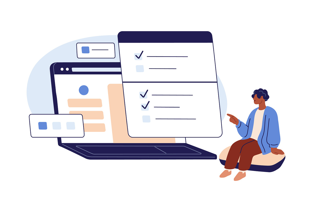 Online survey and feedback concept, a Person Illustration by Good Studio (Photo 3 of 5)