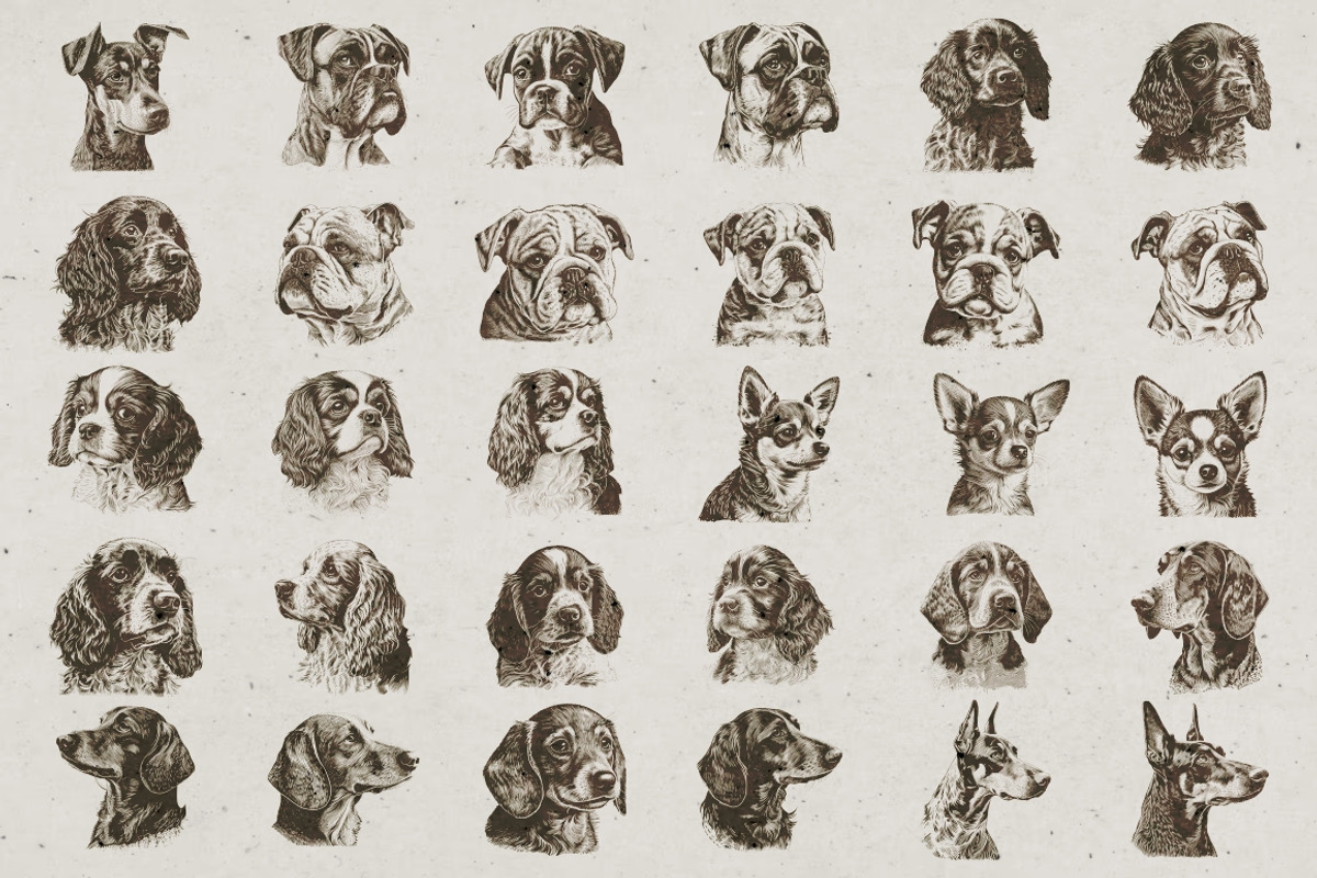 Dog Breeds Portrait Illustrations, an Animal Illustration by Nocturnal Wolf (Photo 6 of 12)
