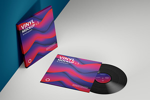 Vinyl Record Mockup V.3 - 9 Views