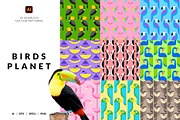 Birds Planet Geometric Patterns, a Pattern Graphic by Designnina Shop (Thumbnail 1 of 12)