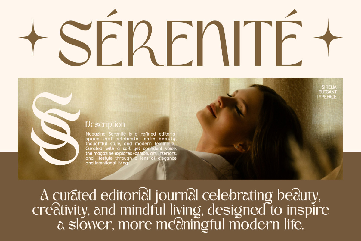 Sirelia – Modern Elegant Serif Typef, a Font by kangfont Studio (Photo 7 of 9)